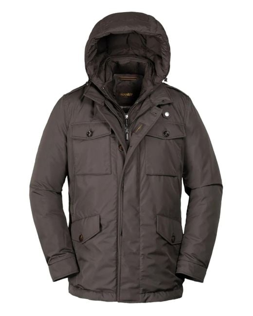 Isac hooded pocket jacket Moorer de hombre de color Gray