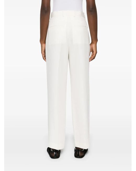 Totême White Straight-Leg Cropped Trousers