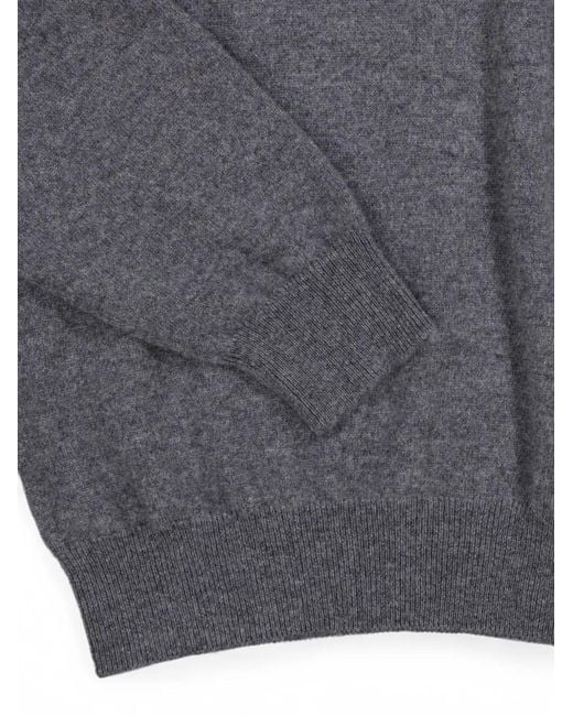 Lisa Yang Gray Quarter-Zip Knitted Sweater for men