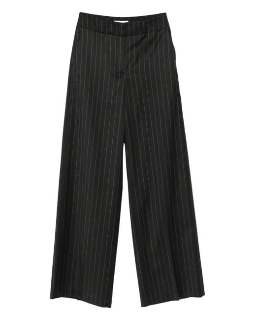 Peserico Black Striped-Pattern Trousers