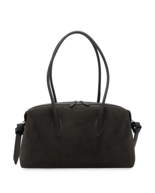 Yuzefi Black Brioche Suede Shoulder Bag