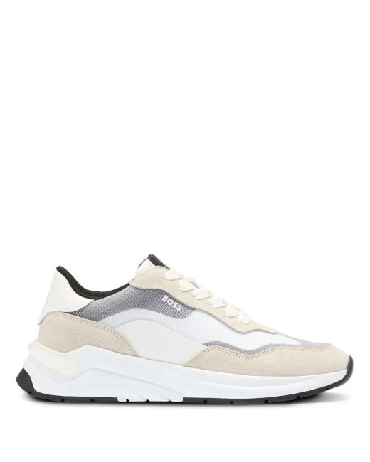 Baskets À Empiècements En Daim Boss en coloris White