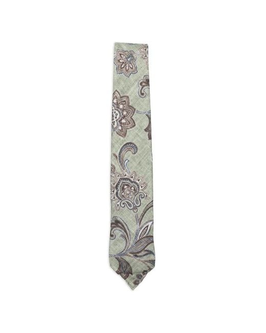 Dell'Oglio White Martin Paisley-Print Tie for men