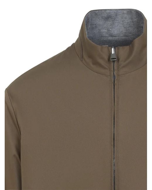 Canali Brown Zip-Fastening Jacket for men