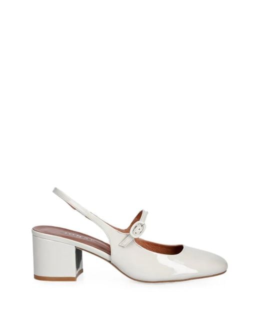 JONAK PARIS White Escarpins Vernis Dauphine À Bride Arrière