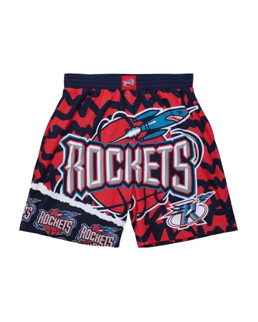 X Nba Short Houston Rockets Jumbotron 2.0 Sublimated Mitchell & Ness pour homme en coloris Red