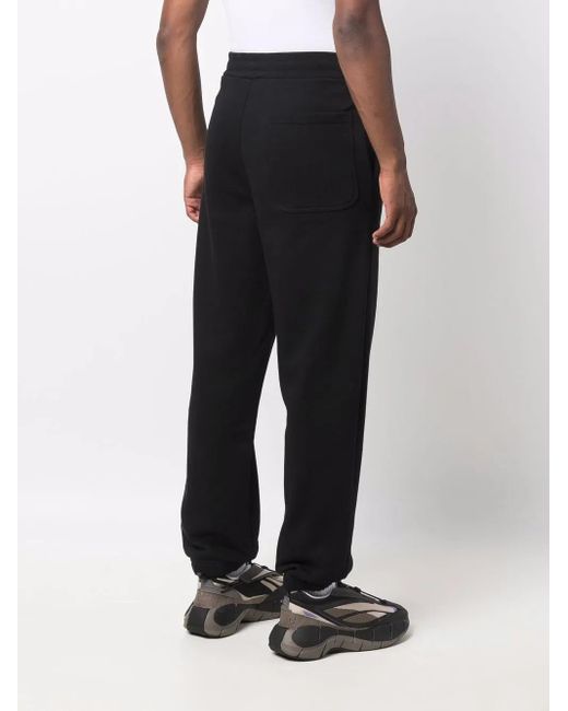 MSGM Black Logo-Print Track Pants for men