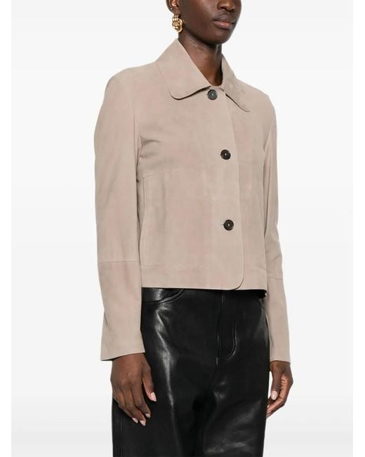 Arma Natural Emy Button Suede Jacket