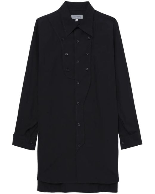 Yohji Yamamoto Blue Long-Sleeved Buttoned Cotton Shirt for men