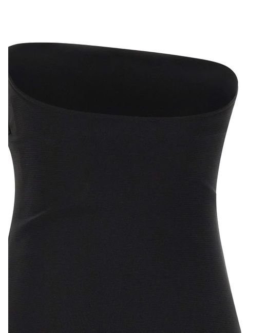 Courreges Black Logo-Embroidered Strapless Bodysuit
