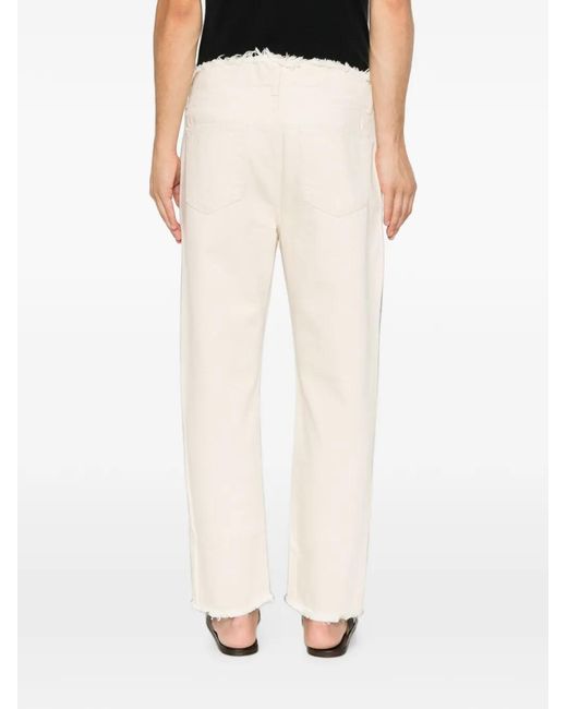 Costumein White Jeans Raw-Edge Jeans for men
