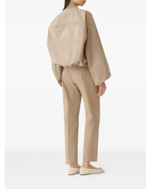 Fabiana Filippi Natural Balloon-Sleeve Cropped Jacket