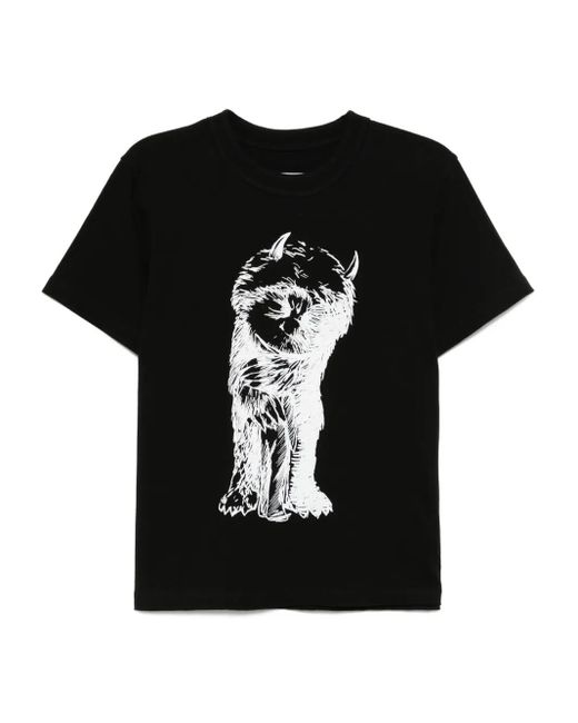 Sacai プリント Tシャツ Black