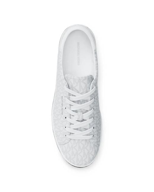 Michael Kors White Reign Signature Logo Sneakers for men