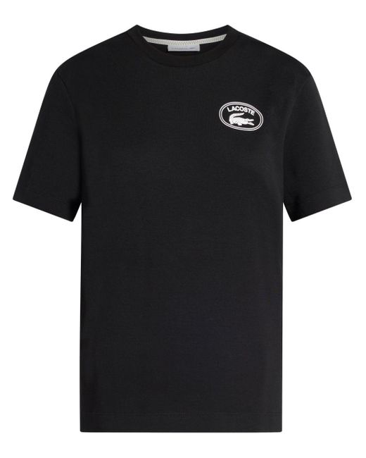 Lacoste Black T-Shirt mit Logo-Patch