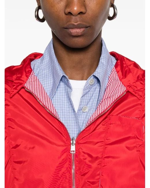 CUANTICO Red Hooded Zip Jacket