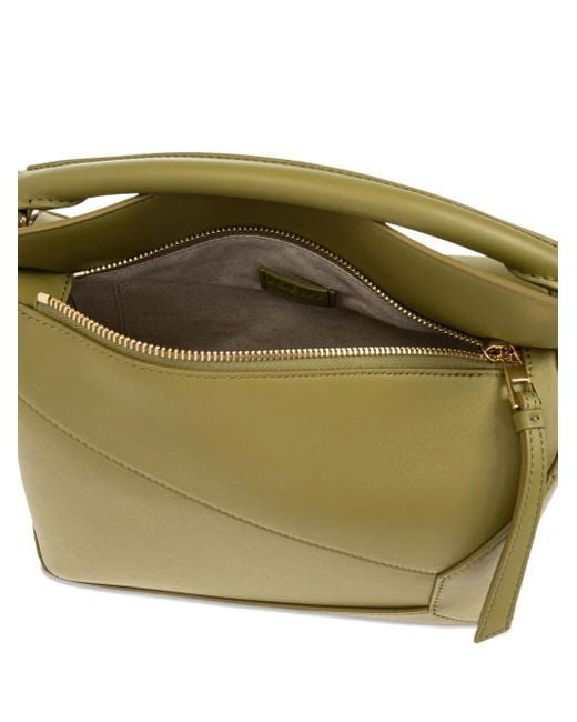 Loewe Green Small Puzzle Leather Tote Bag
