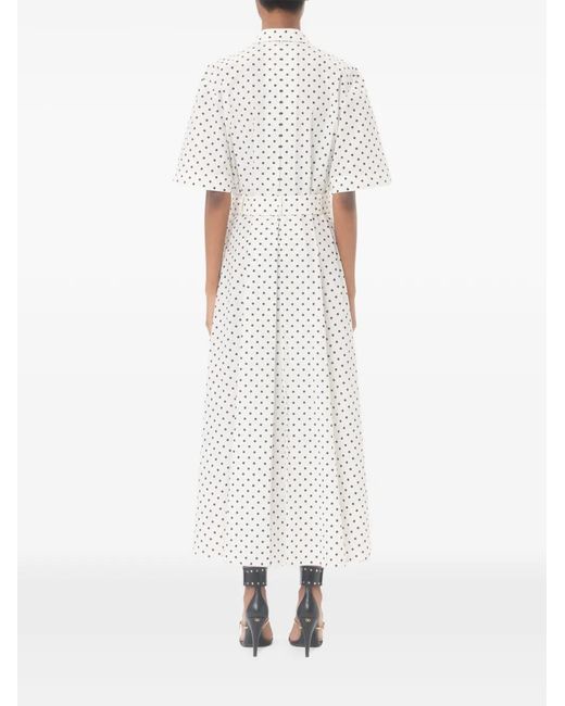 Valentino Garavani White Poplin Plusdepois Print Midi Dress