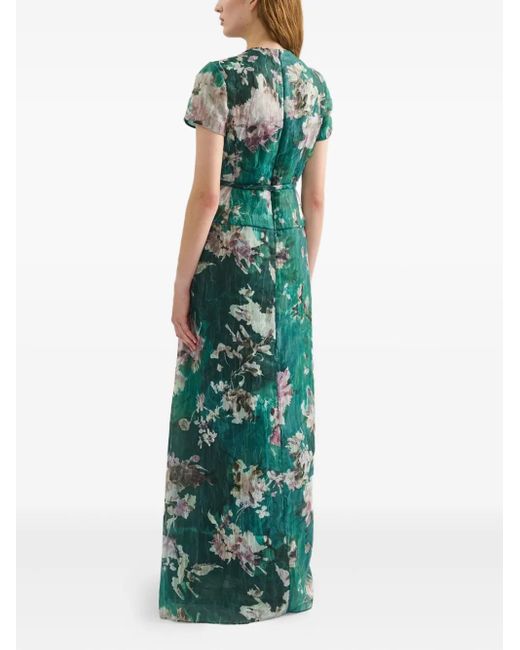 Erdem フローラル ショートスリーブ ドレス Green