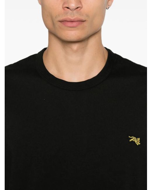 KENZO Black Jumping Tiger-Patch T-Shirt for men