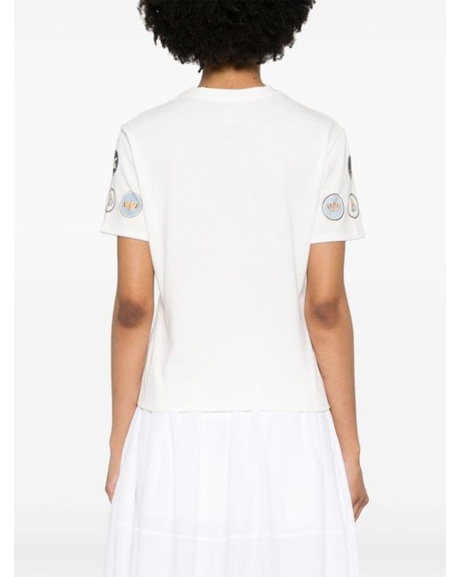 Giambattista Valli White Graphic-print Cotton T-shirt