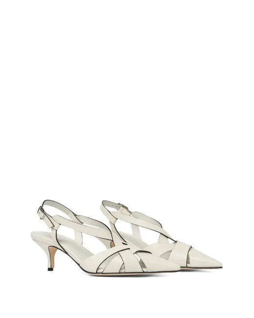 Scarosso White Leather Pumps
