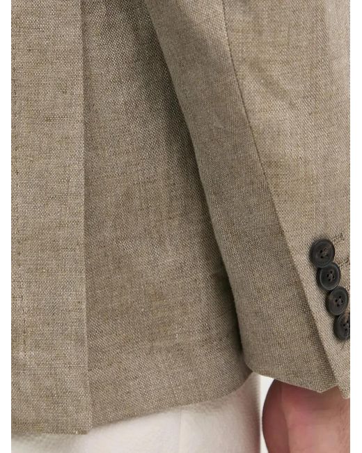 Hackett White Linen Two-Button Blazer for men