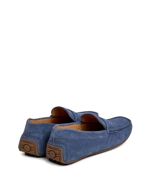 Hackett Blue Mocassins Driver En Daim for men