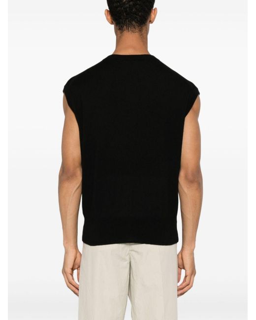 Auralee Black V-neck Straight-hem Vest for men