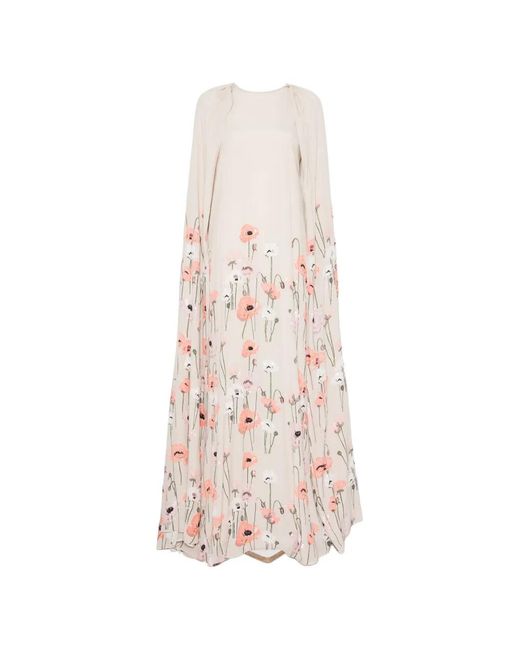BERNADETTE White Minnie Poppy-Embroidered Dress