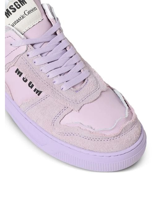 MSGM Purple Logo Sneakers for men