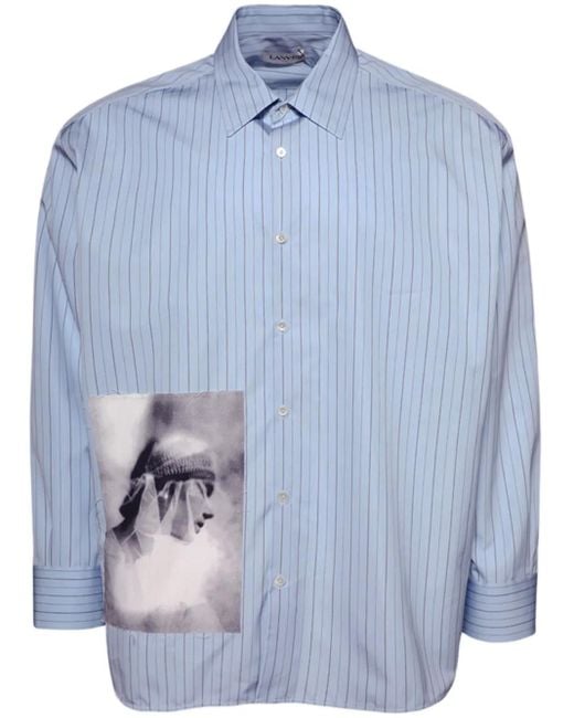 Lanvin Blue Ample Imprimé Archives Shirt for men