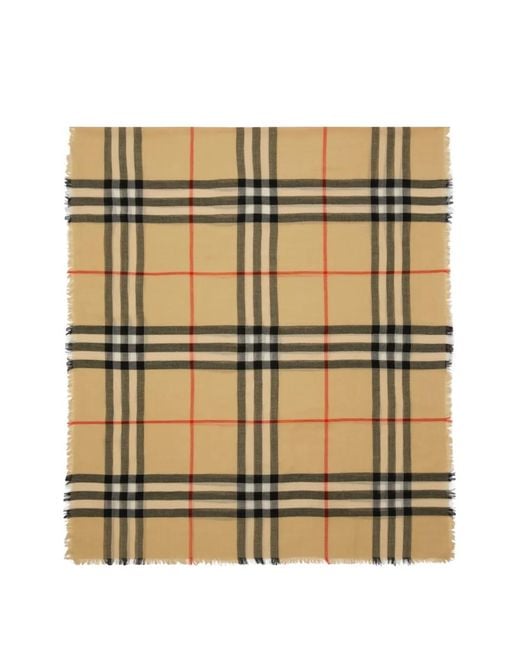 Burberry Metallic Check Wool Scarf