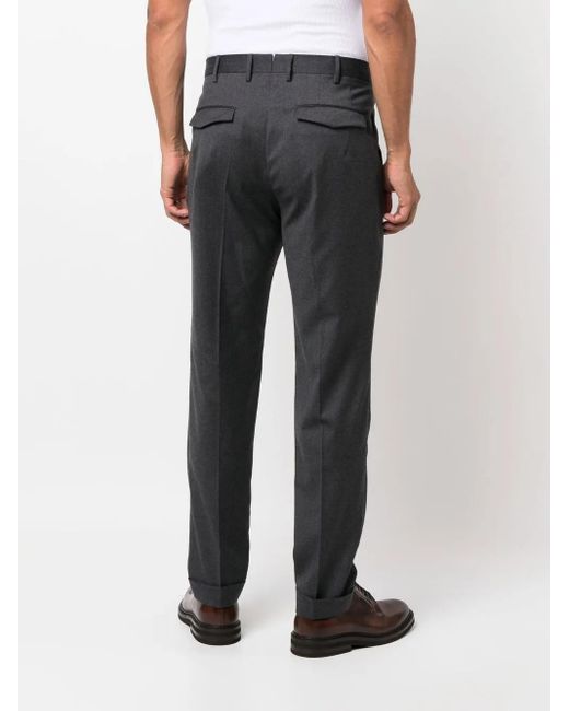 PT Torino Gray Tapered Slim-Fit Trousers for men