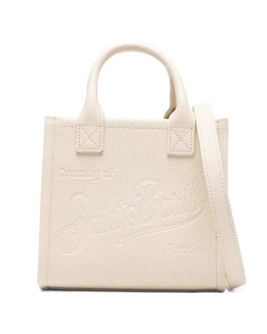 Mc2 Saint Barth Natural Mini Vanity Logo-Embossed Tote Bag