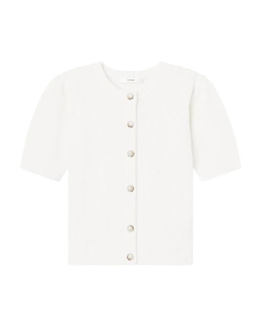 FRAME ショートスリーブ リブカーディガン White