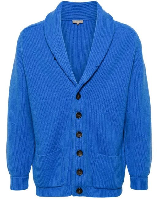 N.Peal Cashmere Blue Shaftsbury Organic Cashmere Gilet for men