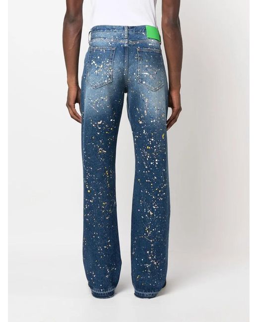 Off-White c/o Virgil Abloh Blue Wide-leg Cotton Denim Jeans for men