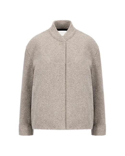 Harris Wharf London Natural Bouclé Wool Bomber Jacket for men