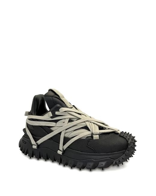 Rick Owens Black X Moncler Trailgrip Megalace Sneakers for men