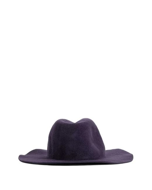 Yohji Yamamoto レディース ブルー ウールフェルト ハットの通販はau