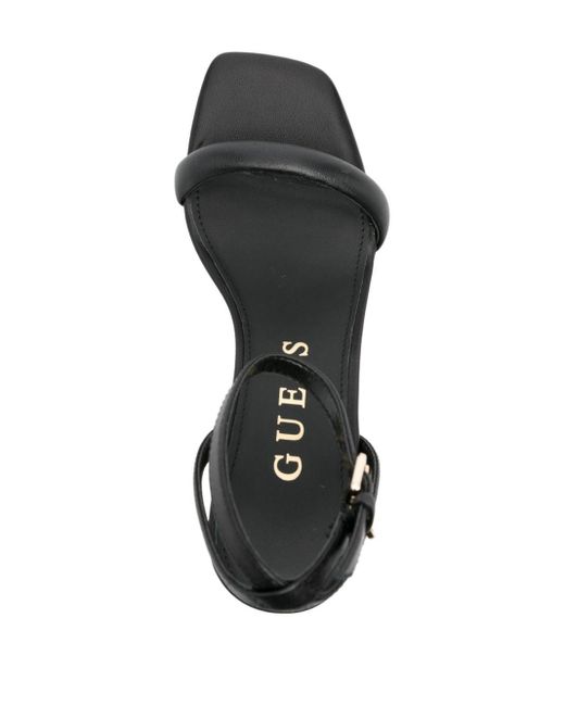 Guess USA Black Gelectra 95mm Leather Sandals
