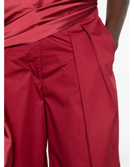 Abadia Red Double-Pleat Trousers