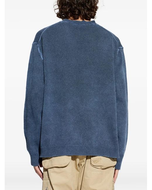 DSquared² Blue Logo-Embroidered Sweater for men