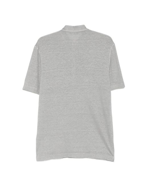 Dell'Oglio Gray T-Shirt À Détail De Boutonnière for men