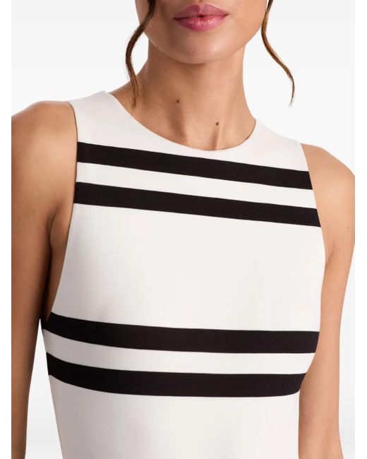Alice + Olivia White Ärmelloser Rothy Body Mit Streifenmuster