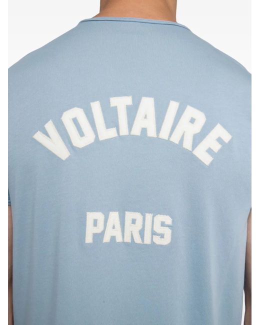 Zadig & Voltaire Monastir T-Shirt mit V-Ausschnitt in Blue für Herren