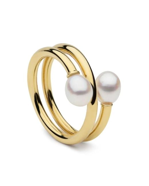 AUTORE MODA Metallic 9Kt Camille Pearl Ring