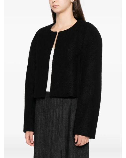 Low Classic Black Exaggerated-Shoulder Jacket