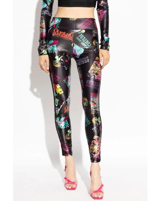 Versace Jeans Couture Blue Abstract Pattern Leggings